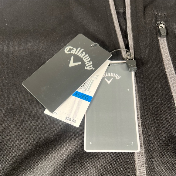 Callaway Full-Zip Hooded Sweater Men’s XL Jacket Pullover Black & Grey NWT - Picture 5 of 14